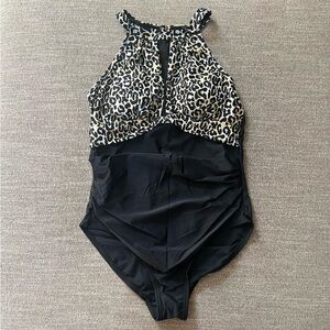 One piece leopard print swimsuit